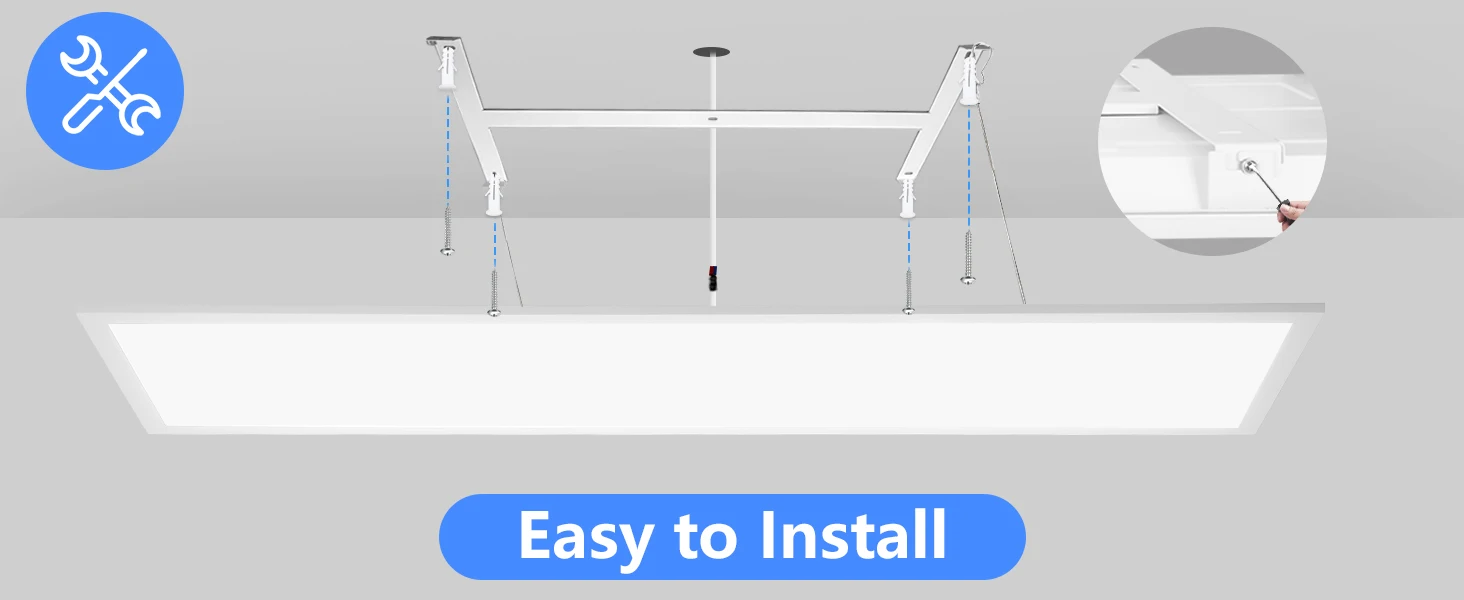 100cm LED-Deckenleuchte 30W, Ultraflache Panel-Lampe mit Fernbedienung, 3000K-6500K für Wohnzimmer, Schlafzimmer, Büro, Arbeitszimmer – Detail 11