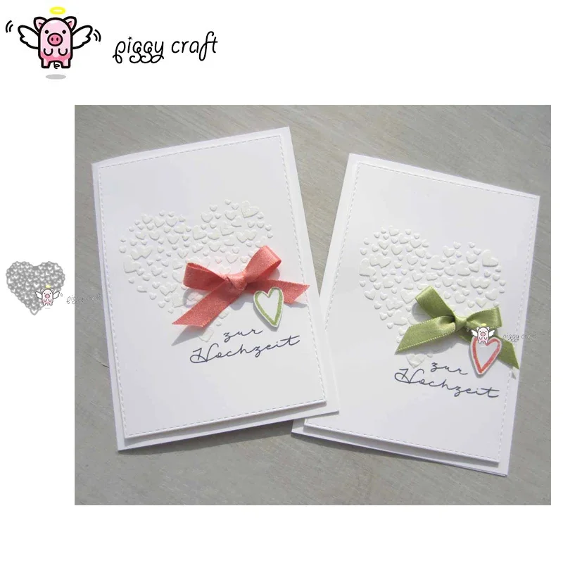 

Piggy Craft metal cutting dies cut die mold Heart ornament Scrapbook paper craft knife mould blade punch stencils dies