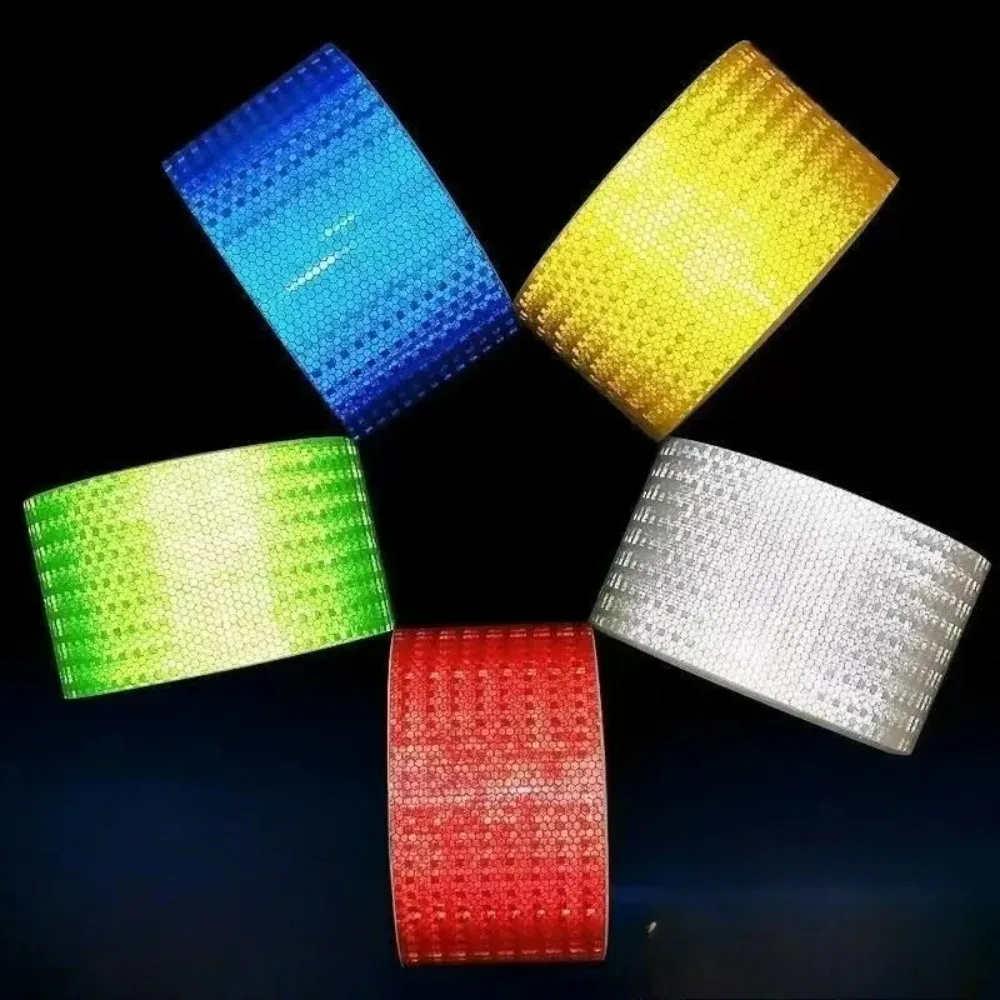 Width 5CM and Length 10CM Night Warning Tape Fluorescent Reflective Sticker Traffic Safety Collision Warning Sign