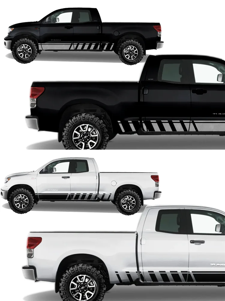 2pc Exterior Details Sticker Pickup Truck Tail Side Car  Stickers for Toyota -Tundra 2007-2013 CREWMAX CUSTOM VINYL DECAL WRAP