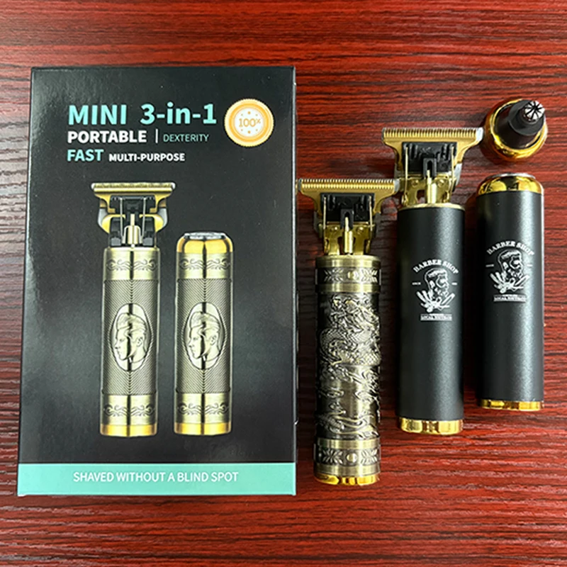 

T9 3-In-1 Men's Electric Hair Clipper USB Rechargeable Beard Trimmer Nose Ear Hair Trimmer Family Travel Cordless Shaving Razor