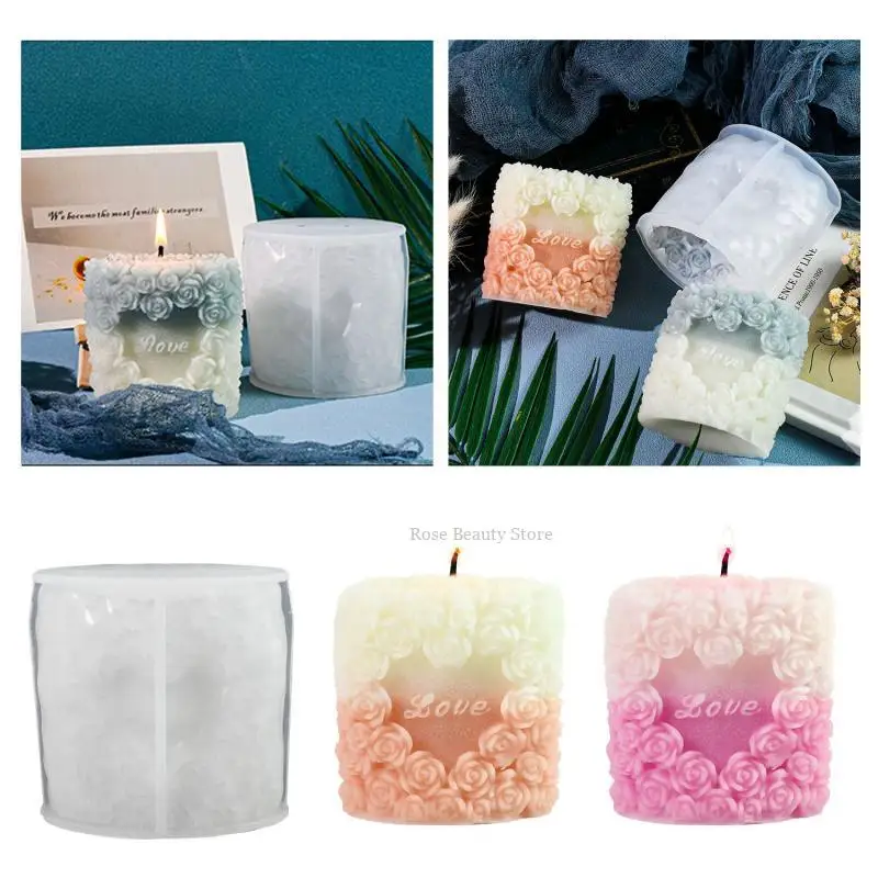 Love Silicone Mold Diy Handmade Soap Gypsum Mold Flipping Sugar Mousse Baking Mold Rose Candle Mold Valentines Gift