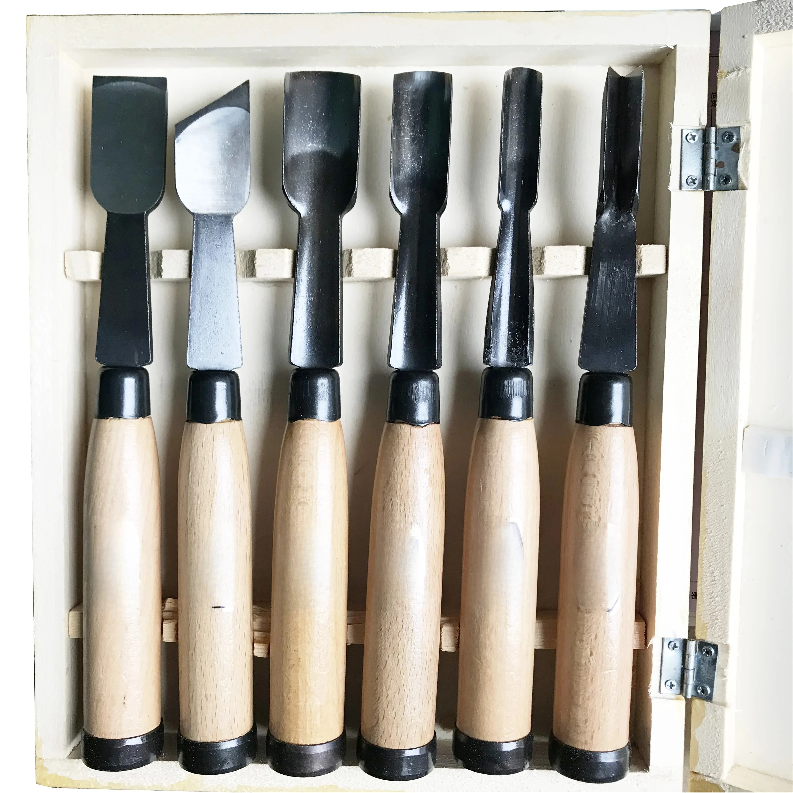 6 Pieces Dry Hand Wood Carving Tools Chip Detail Chisel Set Knives Tool
