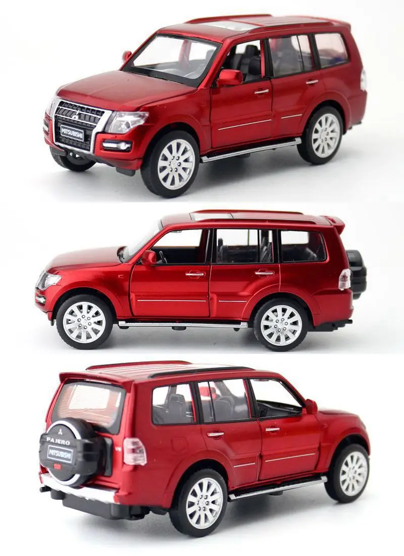 1:32 Mitsubishi Pajero Scale Alloy Die-casting Off-road Vehicle Children\'s Toy Car Model Sound And Light Pull Back