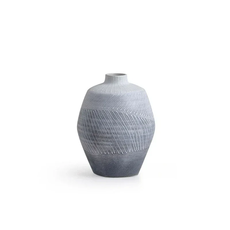 Ceramic vase creative home model room retro homestay dried flower device soft desktop jewelry ornament