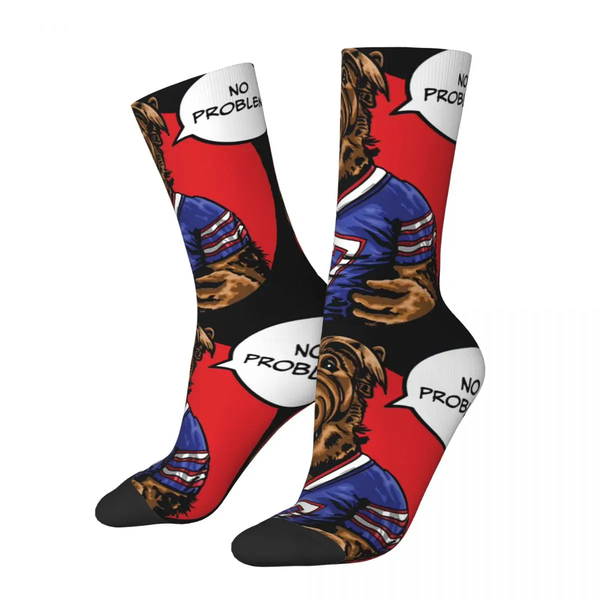 Crazy compression No Problem Sock for Men Vintage A-ALF Quality Pattern Crew Sock Novelty