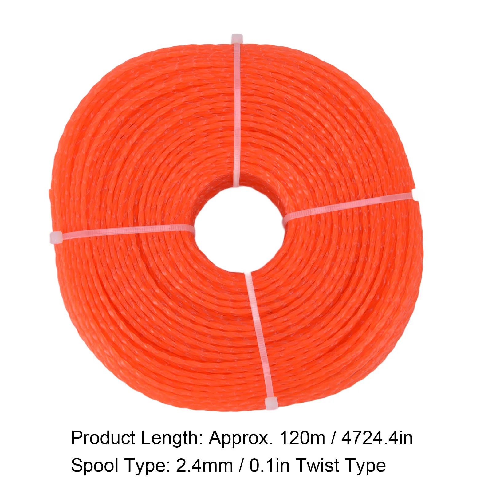 String Trimmer Line, 2.4mm 120m Trimmer Line Nylon String Trimmer Line Lawn Mower Accessories for  Orange