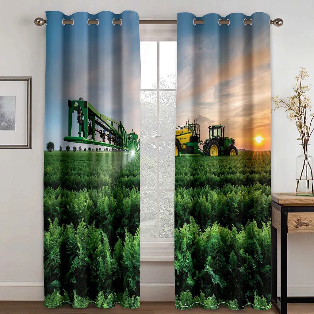 Spring Forest River Landscape Shade Curtain Living Room Bedroom Home Decor Thin Curtain 2 Panel Punch Hooks