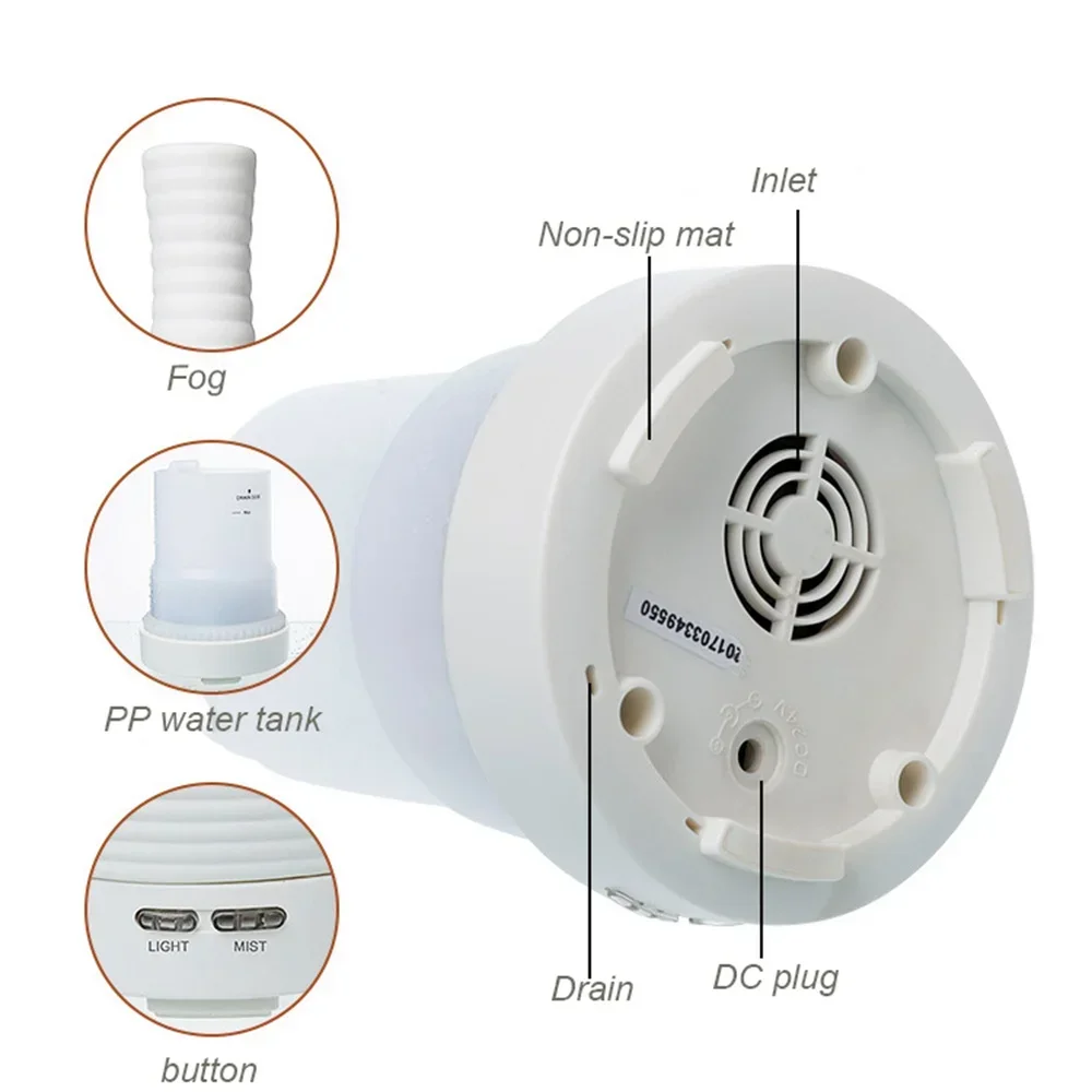 Ceramic Ultrasonic Diffuser Aromatherapy Essential Oil Purifier Diffuser Air Humidifier 100ml 7 Color LED Night Lights for House