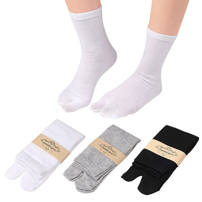 1-5 Pairs Japanese Style Two Finger Socks Unisex Clog Socks Polyester Toe Separation Socks Kimono Flip Flop Sandal Split Toe Sock