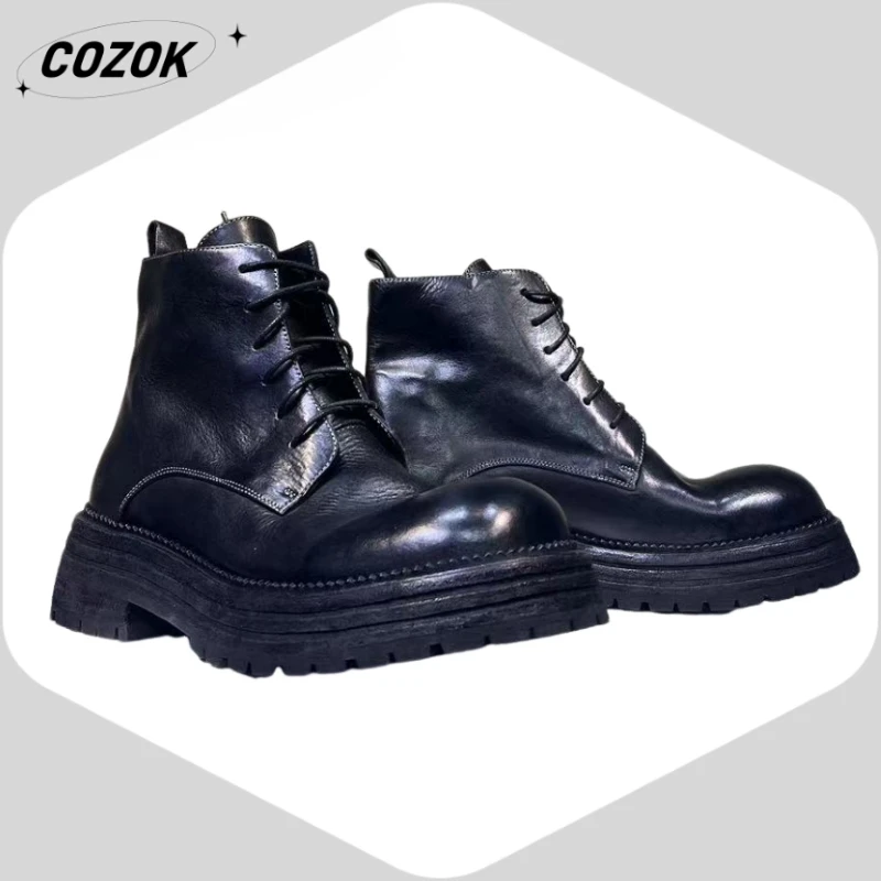 26 Horsehide  American Style High-Grade Horse Leather Non-Slip Professional Luxury Lace-up Genuine Leather AD1517-N