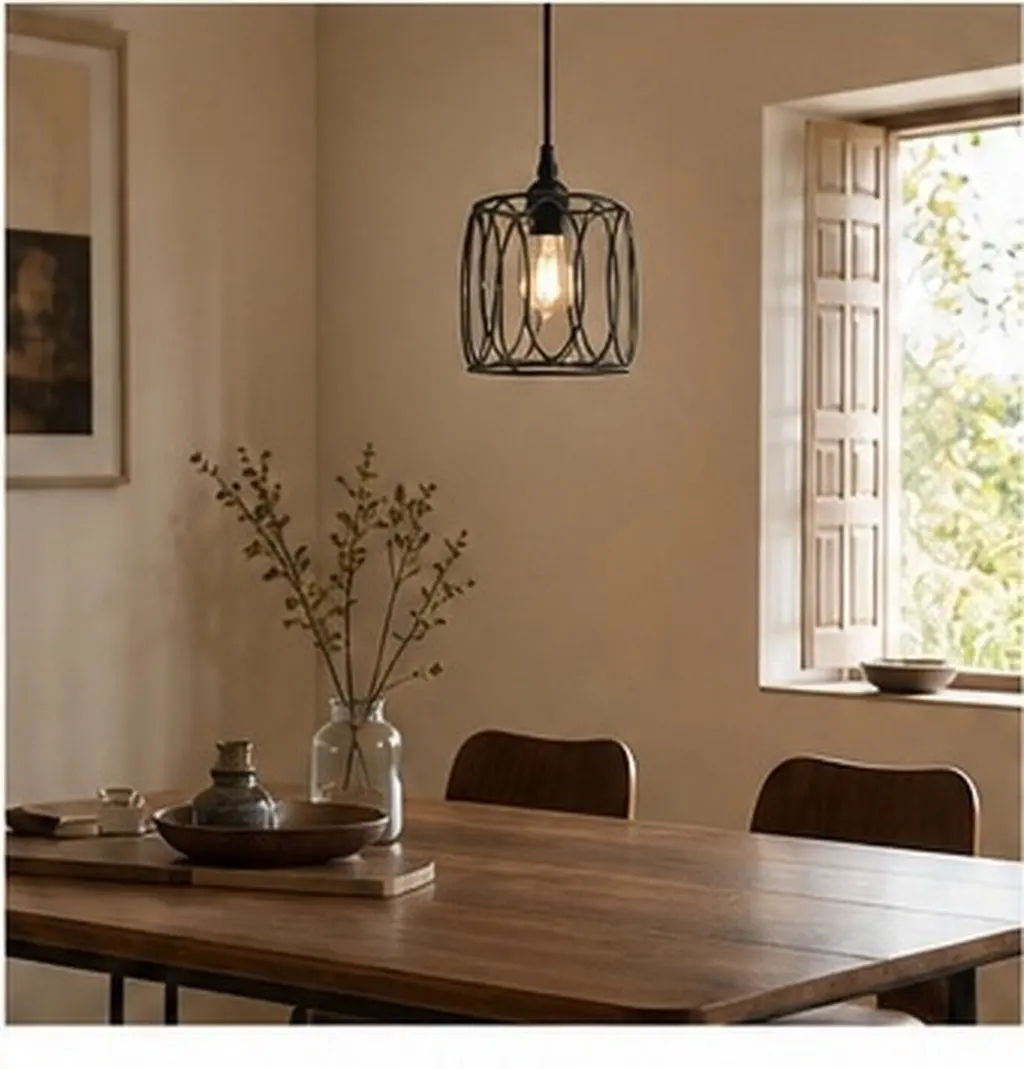 Heavy Duty Iron Lampshade Bird Cage Design Hollow Out Ceiling Light Cover for Pendant Fixture Retro Decor Lamp Shade Replacement