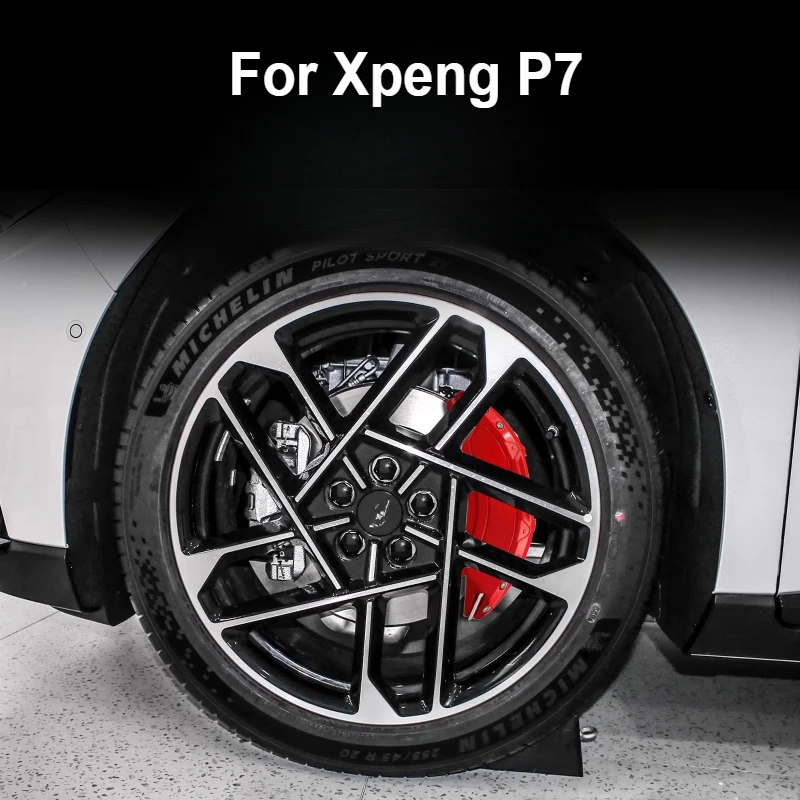 For Xpeng P7 Car Brake Caliper Cover Aluminum Alloy Anti-Rust Front Rear Wheel Protector Auto Modification Accessories