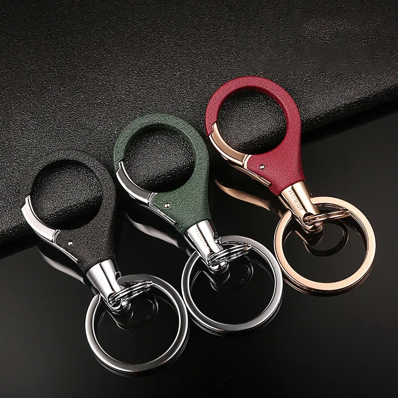 Car Keychain Male and Female Couple Key Chain Waist Hanging Buckle Stainless Steel Key Ring Double Ring Gift