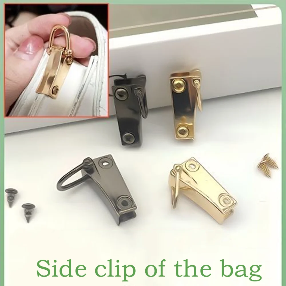 

1Pair Handbags Shoulder Metal Side Hanging Clip Edge Buckle Anchor Gusset Hanger Clamps Chain Strap Clasp Hook Link Hardware
