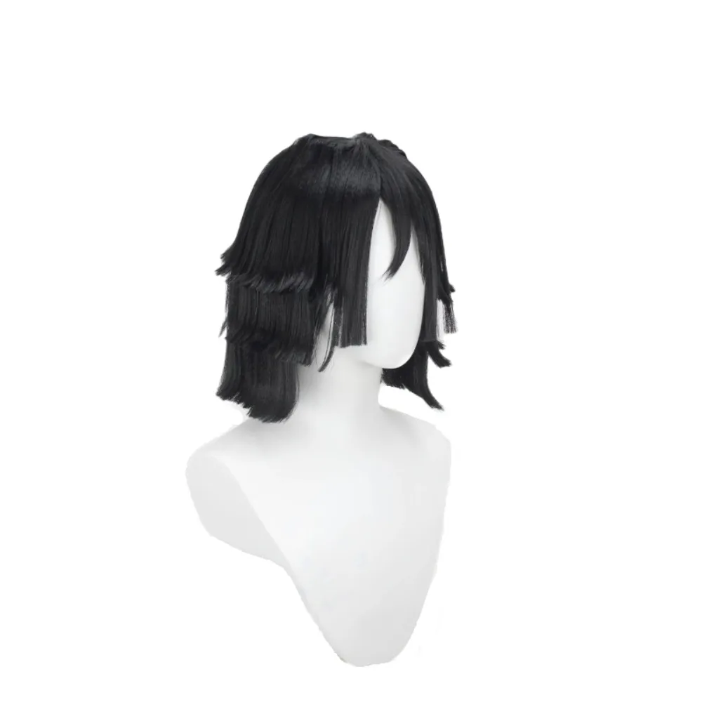 Demon Slayer Iguro Obanai Snake Pillar Black Layered Cosplay Wig for Men Women