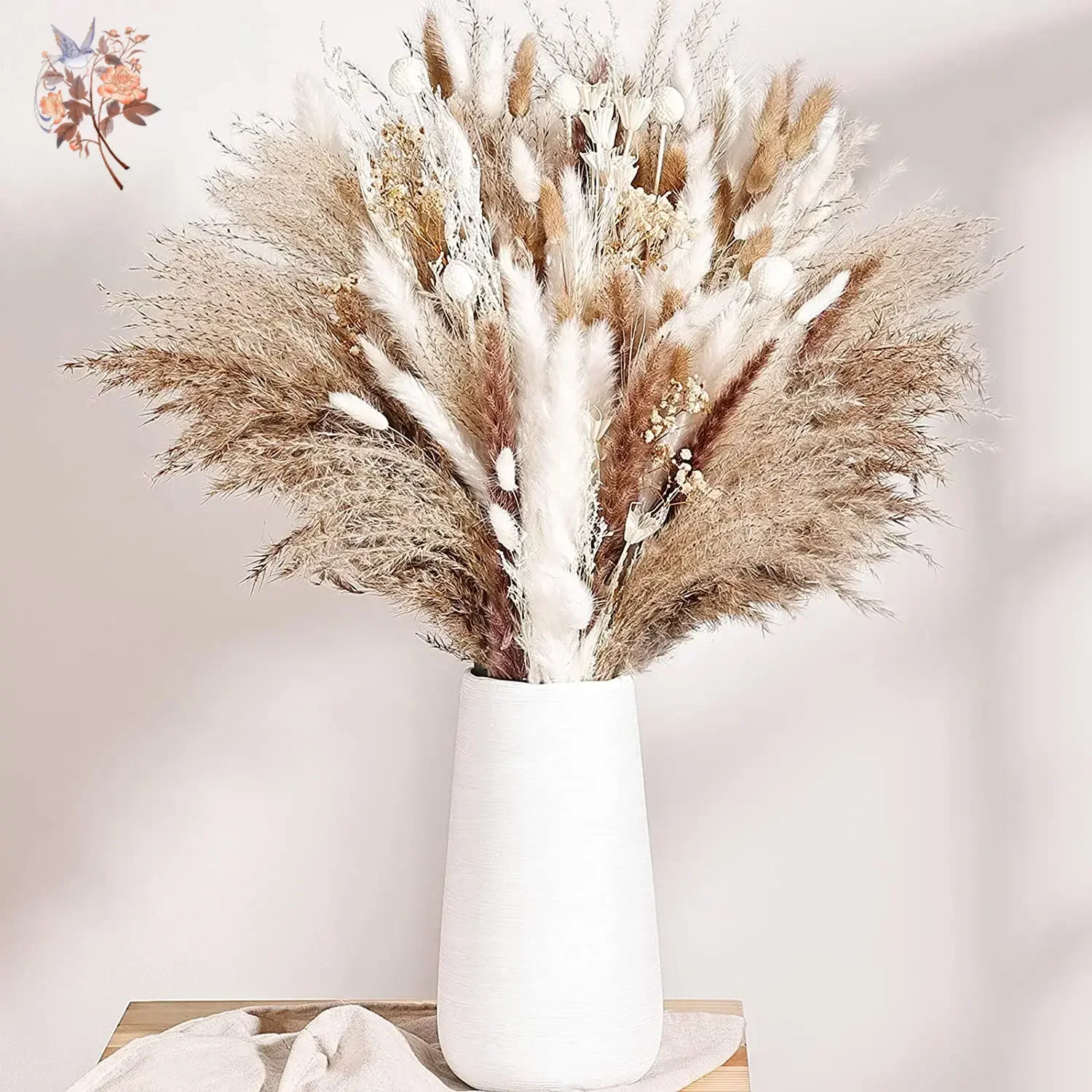 

104Pcs Jewelry Bunny Tails Dried Pampas Grass Flower Bouquet Boho Home Decor Artifical Flower Baby Breath Wedding DIY Decoration