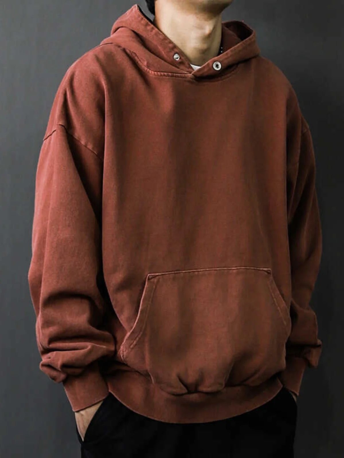 

Мужская толстовка Heavyweight Waed Vintage: осенне-зимняя, свободного кроя, из двойного сатина, для пар, повседневная, молодежная, верхняя одежда