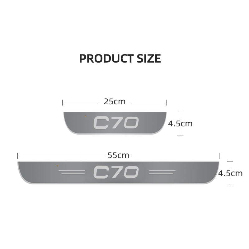 Custom Wireless LED Car Door Sill Lights for Volvo XC90 XC60 C30 T6 S60 C30 C70 XC40 V40 XC70 V70 V60 V50 S80 S40 AWD T5 T6