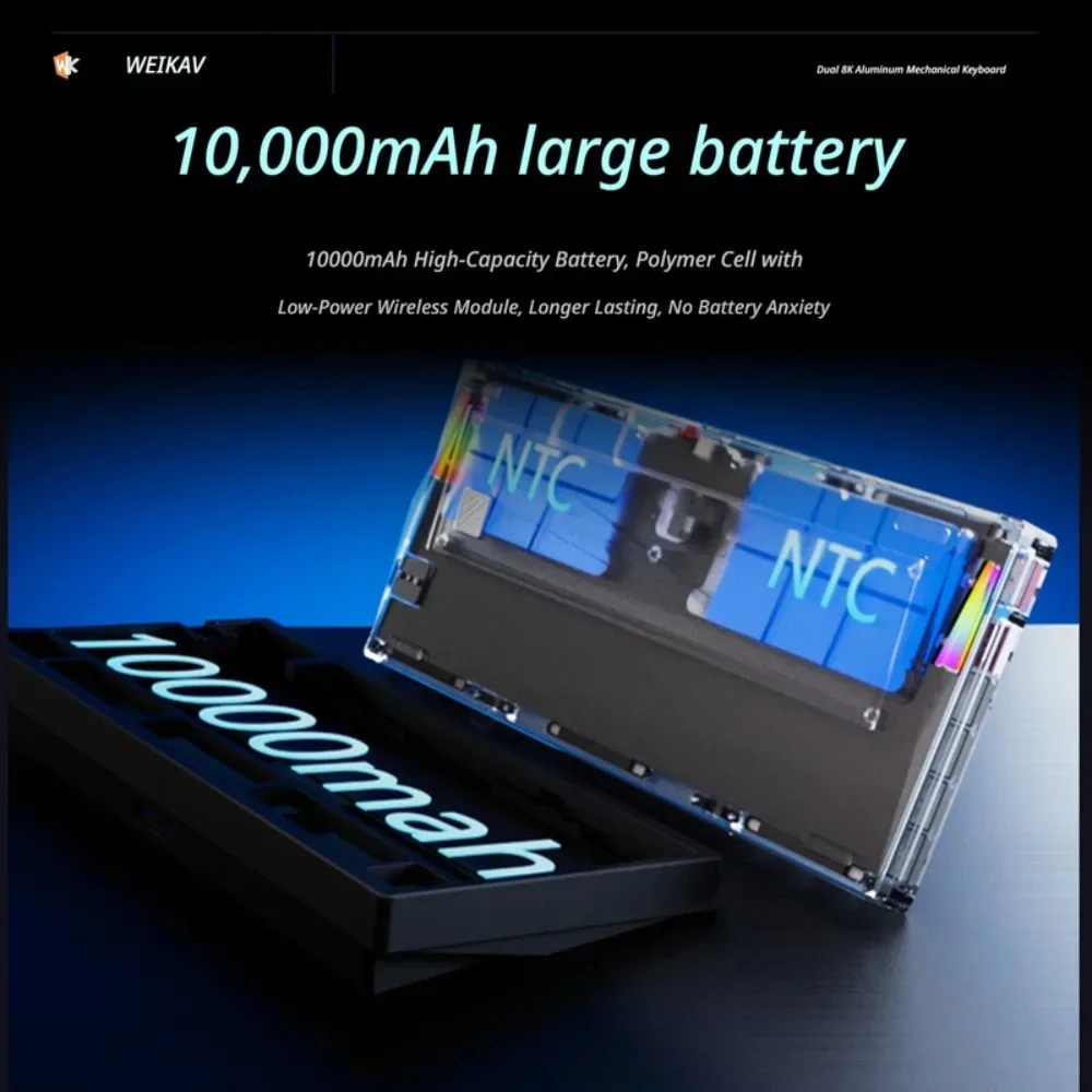 WEIKAV NUT75 RGB Mechanical Keyboard Tri-Mode Wireless 75% Layout Aluminum Hot Swap 8K Polling Rate Gasket Low Latency Keyboard