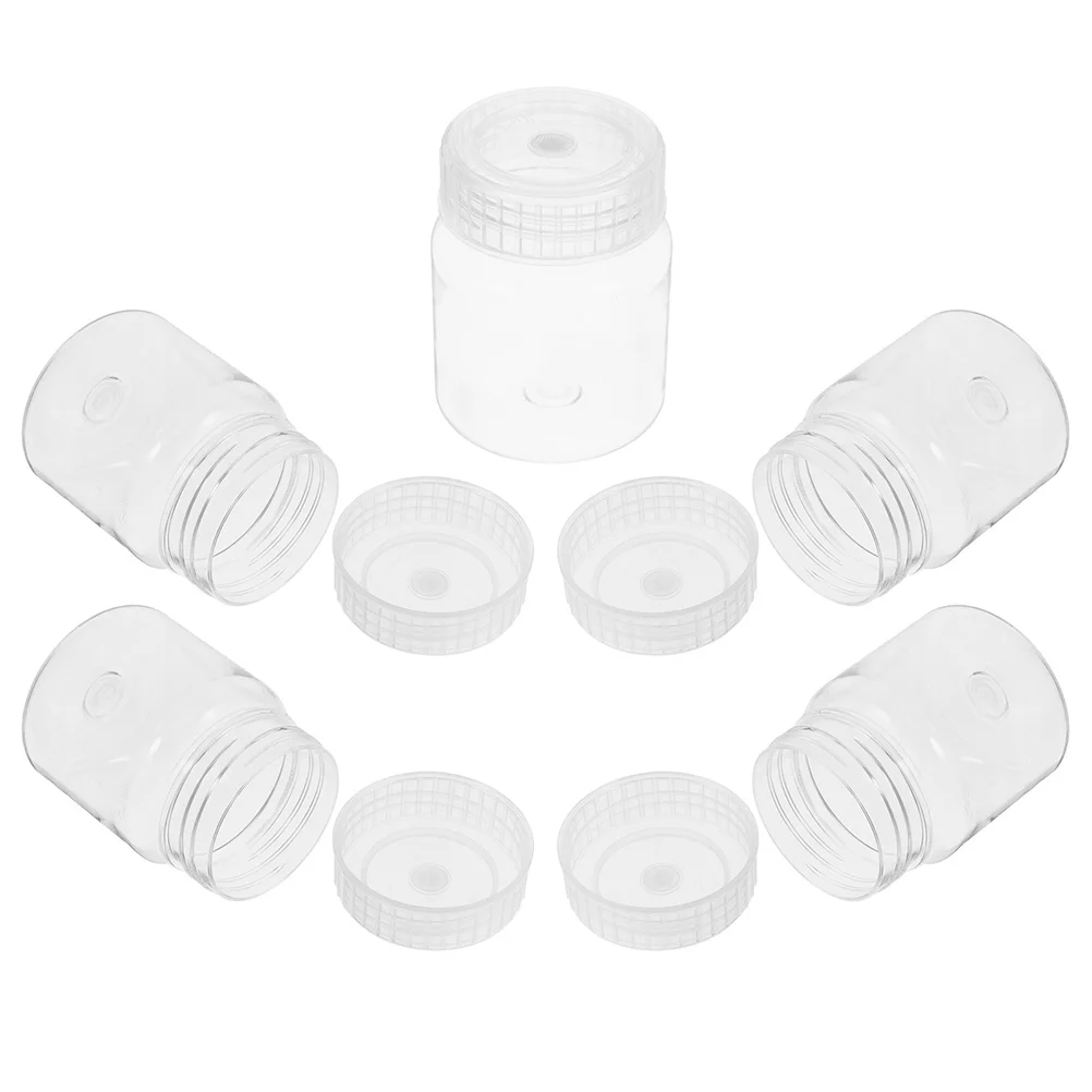 

5pcs Wide Mouth Lab Bottles 270Ml Plastic Clear Reagent Bottles With Lid Durable Reusable High Transparency For Plant Animal