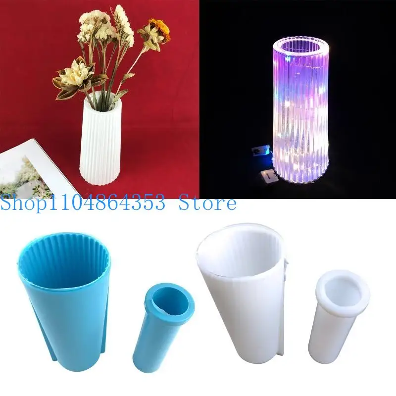 652f-diy-crystal-epoxy-resin-mold-stripe-heightened-vase-pen-holder-silicone-mold