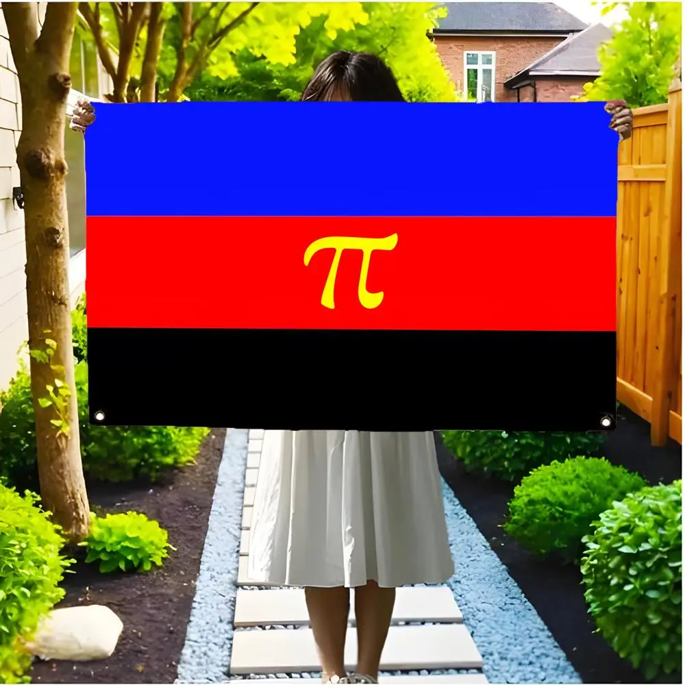 Trendy Loving Ethical P-Polyamory Pride Flags Borderless four-ring ornament indoor outdoor decoration effortless to hang