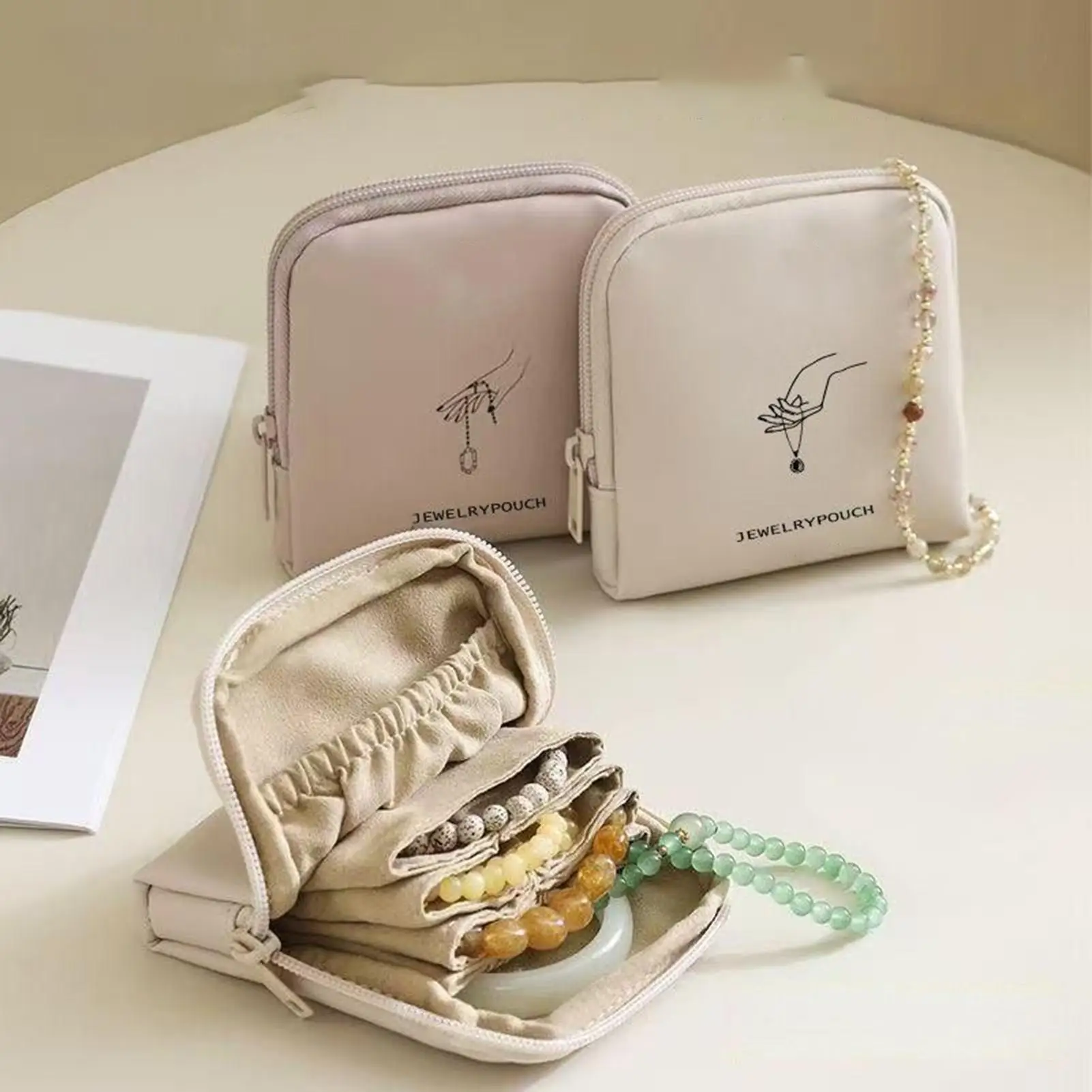 

Travel Jewelry Organizer Soft Lining Organization Container Small Jewelry Travel Storage Case For Earrings Bracelets Necklaces