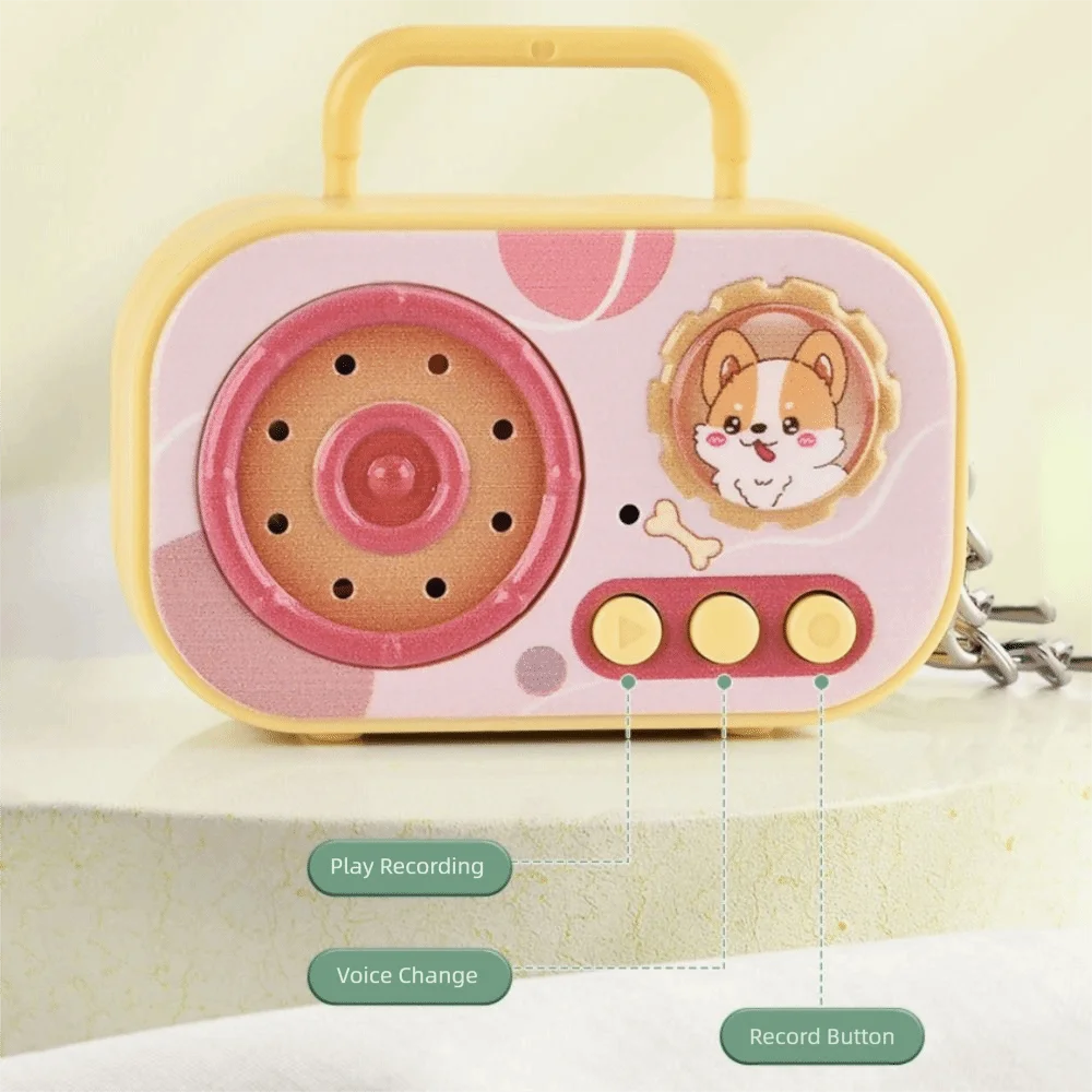 Stemveranderende blokfluit sleutelhanger cartoon dier meerkleurige opname sleutelhanger hanger kat panda konijn hond plastic