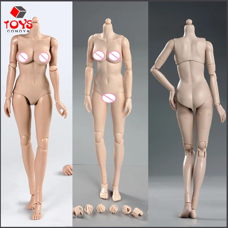 

1/6 Female Suntan White Action Figure Dolls 12" Middle Big Breasts Super Flexible Semi-Silicone Body Fit 1:6 Head Sculpt