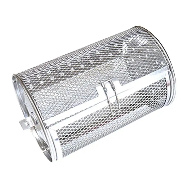 Stainless Steel Rotisserie Basket Chili Roaster Drum Oven Basket Rotisserie Grill Cage Baking Rotary Cage For Peanut Dried Nut