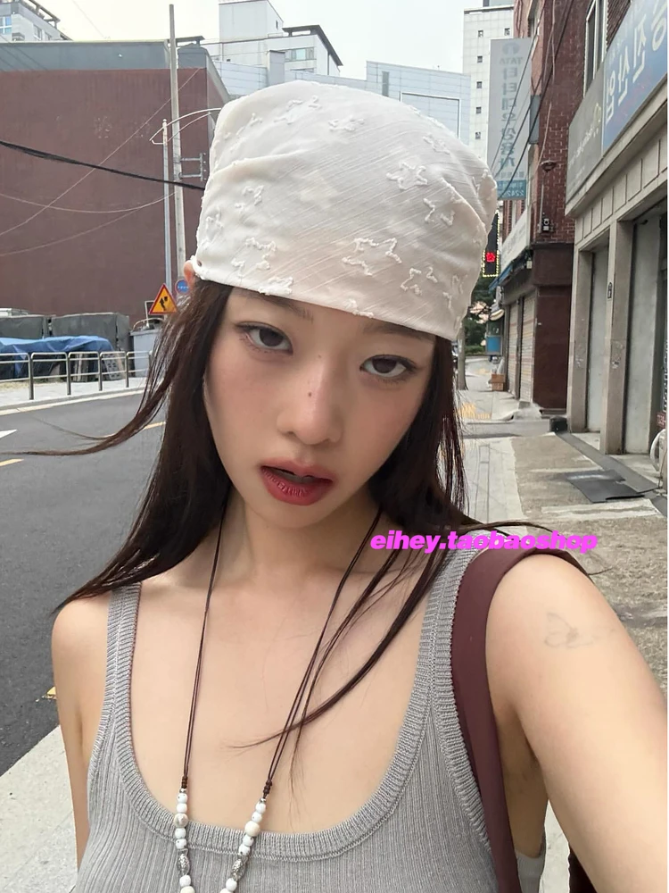 

American Vintage Star Headscarf Multi Functional Versatile Square Scarf Subcultural Headwear Y2k Hair Accessories Hair Scarf