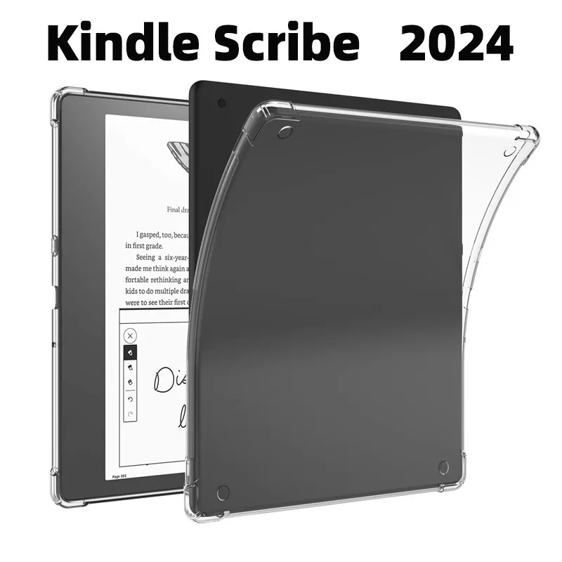 

Чехол для Kindle Scribe 10,2 дюйма, 2022, 2024, мягкий прозрачный чехол из силиконового ТПУ, мягкий прозрачный чехол для подушки безопасности для Kindle Scribe 10,2 дюйма, задняя крышка