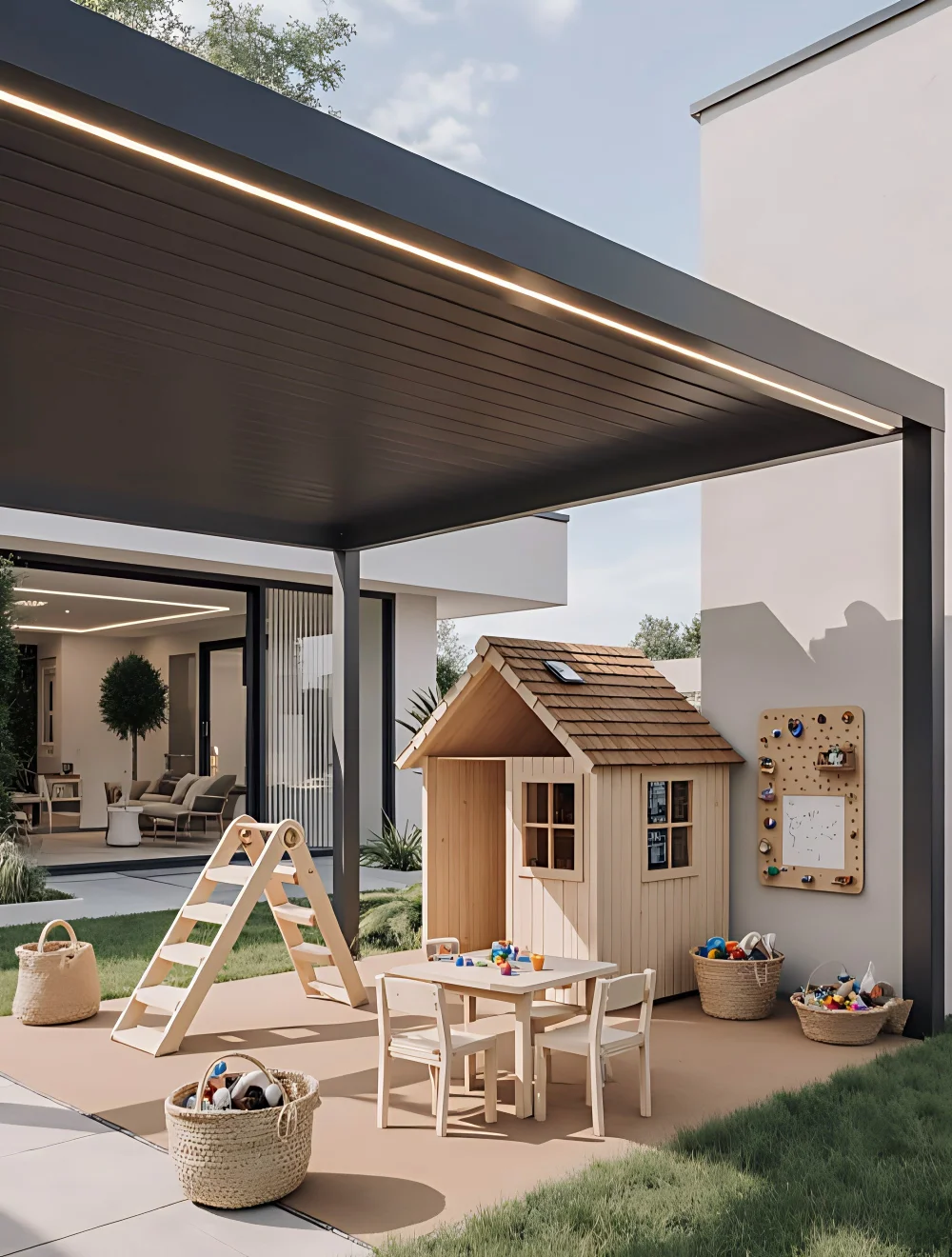 

Motorized Sun Shelter Outdoor Aluminium Morden Pergola with Remote Control Balcony Adjustable Louvered Pergolas and Gazebos