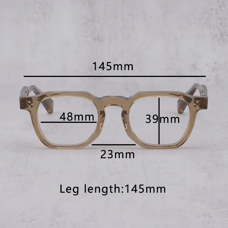 Acetate Square Black Eyeglasses Acetate Frames Men Fashion Polygon Tortoise Prescription Classical Glasses Handamde Eyewear 527