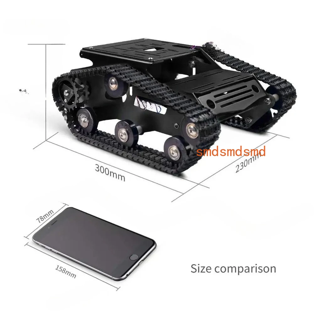 Smart Robot Car Tank Chassis Kit Aluminum Alloy Big Platform with 2WD Motors for Arduino/Raspberry Pi DIY Remote Control Robot