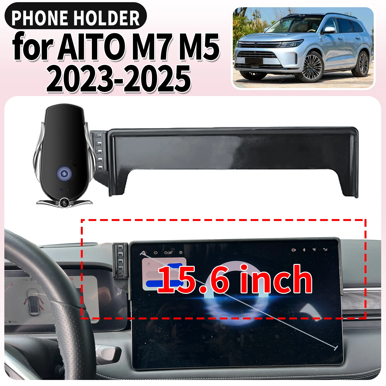 

fit for AITO M7 M5 2023 2024 2025​​ Screen Base Mount Phone Holder Dedicated Clip-On Navigation Bracket Car​​ accessoires
