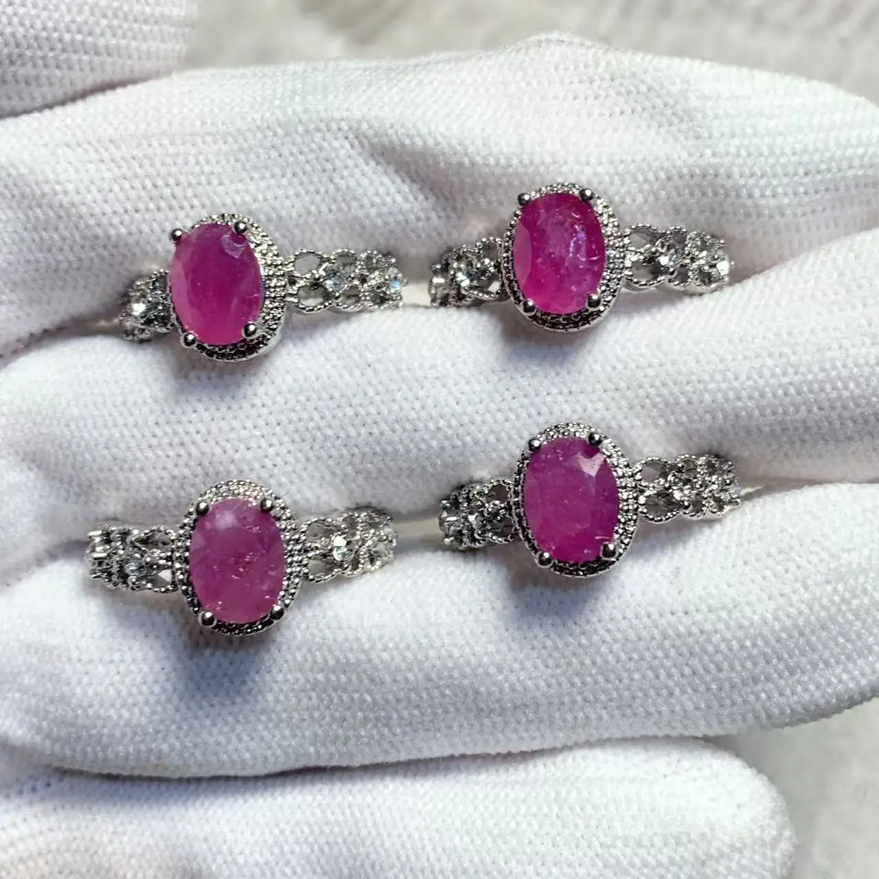 8*6 ملليمتر الطبيعية روبي خاتم قابل للتعديل الإناث خاتم كلاسيكي للنساء هدية بالجملة جودة عالية خمر غرامة #3