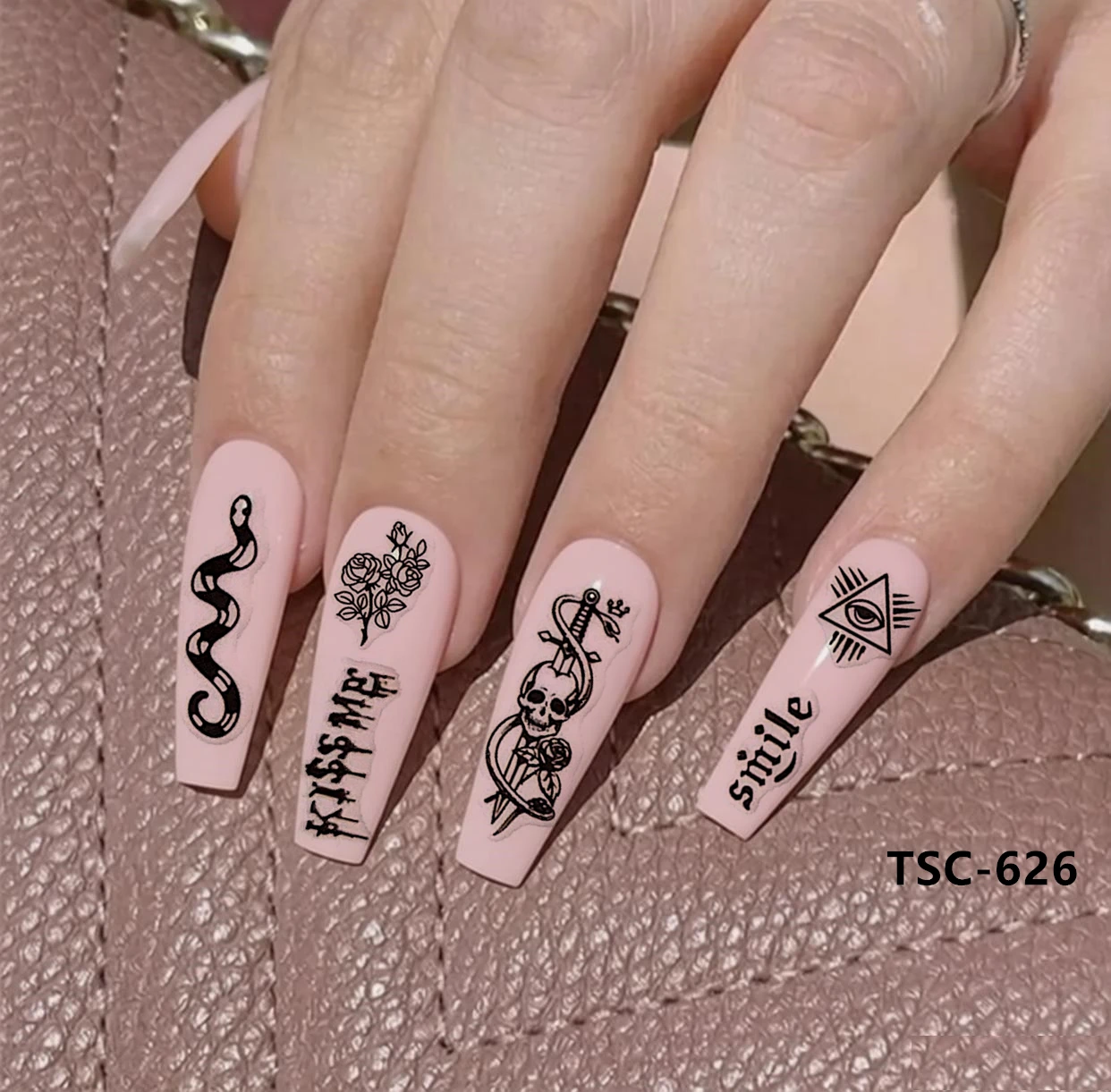 TSC-624-626 Dark Hour 3D Back glue Self-adhesive Nail art Nail sticker decoration tool Sliders For Nail Decals