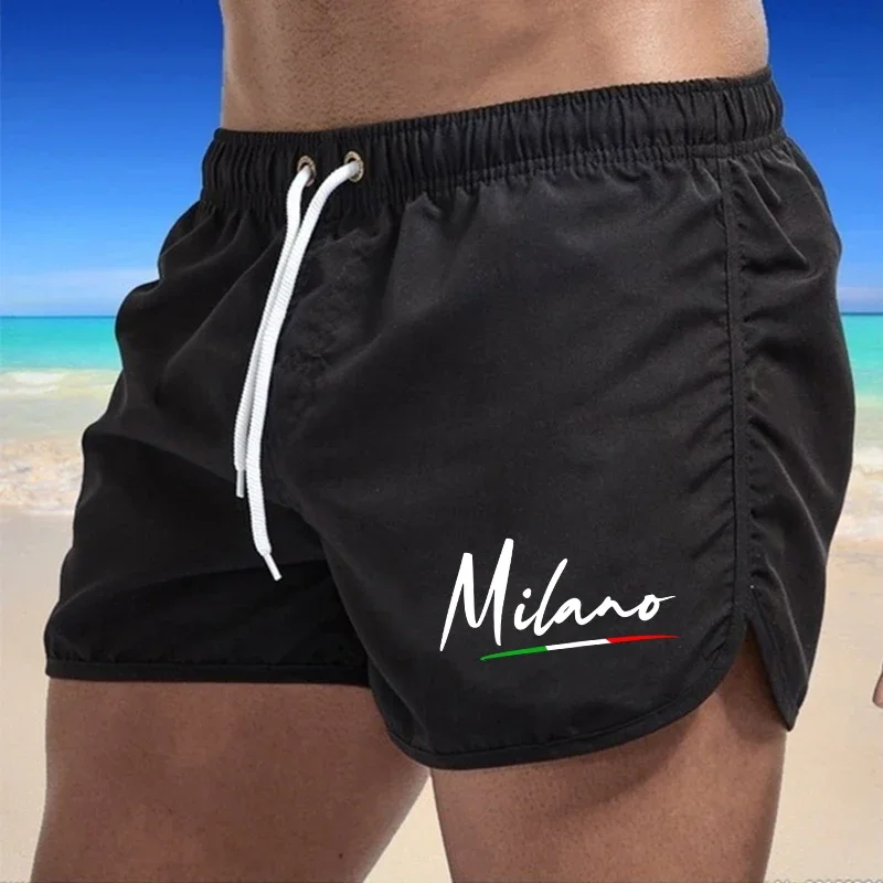 

Мужские летние быстросохнущие пляжные шорты повседневного качества с эластичным поясом, карманами, шнурком, вентиляцией, для спортзала, серфинга, повседневного ношения на открытом воздухе