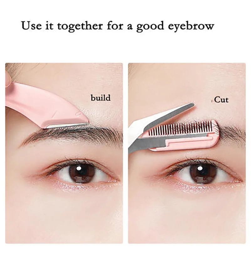 3pcs Eyebrow Trimming Knife Eyebrow Face Razor For Women Eyebrow Scissors With Comb Brow Trimmer Scraper Accessorie Beauty Tools