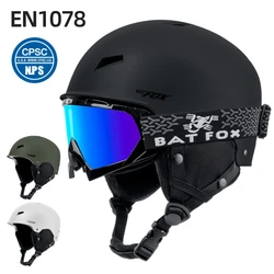 Batfox novo adulto crianças capacete de esqui capa snowboard capacete de segurança da motocicleta 3 tamanhos disponíveis capacete de esqui quente