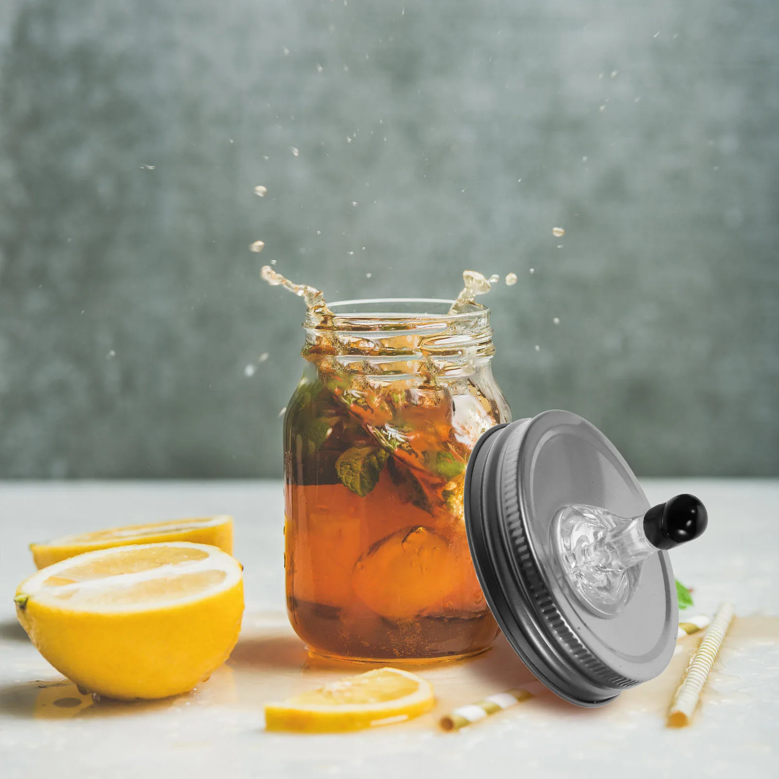 

2 set Mason Pour Spouts 70mm Wide Mouth Gold Mason Jar Lids With Pour Spout Silver Food Grade Reusable Lids Storage