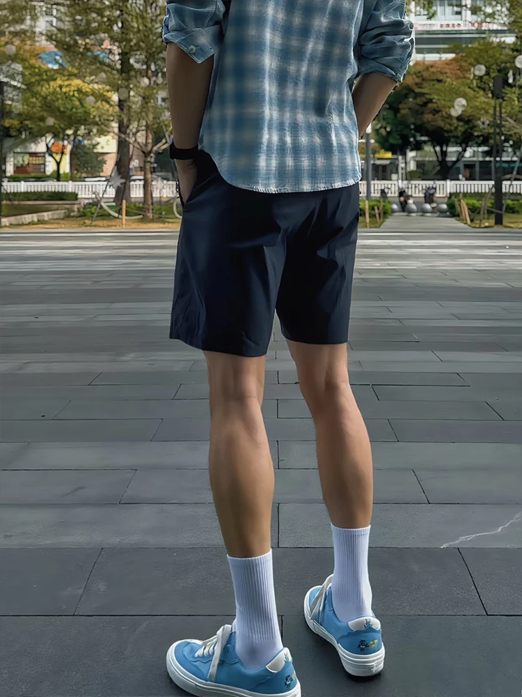 

Мужские летние шорты из ледяного шелка Qui Dry: американские свободные повседневные боксеры для тренировок и спорта