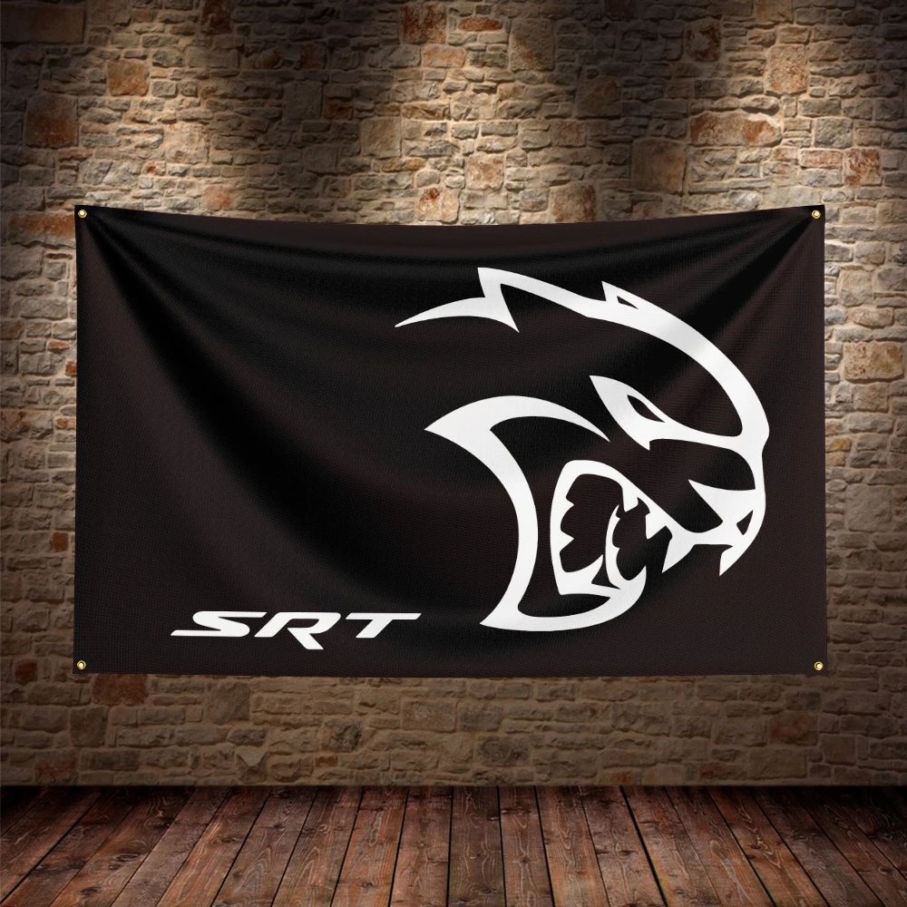 3X5Ft SRT Dodge Racing Car Flag Polyester Printed Car Banner For Decor