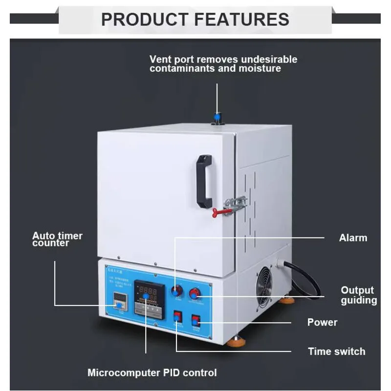 CE Certified Laboratory Use High Temperature Control 1000 Degree 1200°C Small Heat Treatment Muffle Furnace
