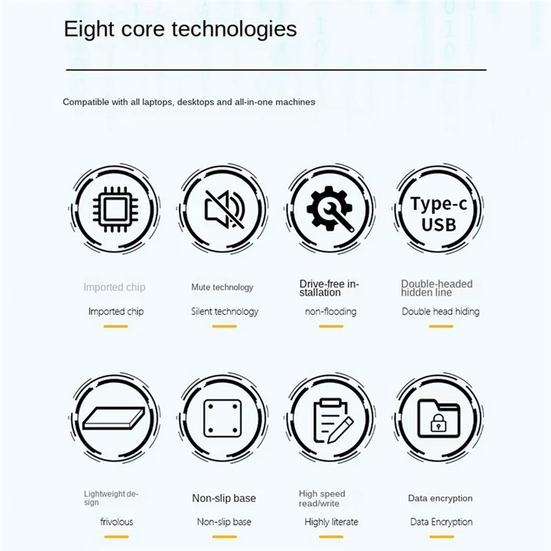 AY14 -External Optical Drive DVD Burning USB3.0Type-C Mobile Burner Plug And Play CD-ROM Drive Suitable For PC Desktop