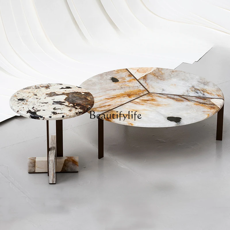 Italian Minimalist Pandora Mild Luxury Marble Size Combined Tea Table Living Room Small Apartment Modern Side Table