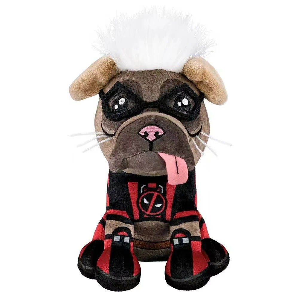 Dogpool Plush Figure Toys, recheado boneca travesseiros para crianças e fãs, Cool Cut Dog, desenhos animados macios, presente de Halloween, 9,84"