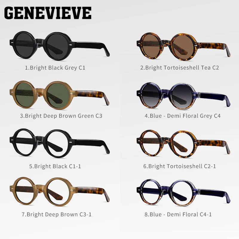 GENEVIEVE Fashion Small Frame Polarized Sunglasses Customizable Anti-blue Light Glasses Photochromic Glasses S31108